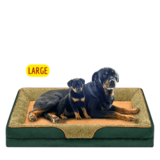Lavish Pets Bed Plush Mattress Green Brown (Large) Lavish Pets Bed Plush Mattress Green Brown (Large), CS2024000085, cat Bed / Cushion, Lavish, cat Housing Needs, catsmart, Housing Needs, Bed / Cushion